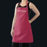 Personalised magenta custom name text minimalist  apron<br><div class="desc">Personalised custom name text monogram solid plain colour minimalist modern elegant viva magenta pink and white kitchen Apron.
Customise,  personalise with name,  quote,  phrase,  or text.
Great for cooks,  chefs,  pottery,  ceramics,  crafts,  work,  kitchen,  baking,  bbq,  grill,  and also businesses and stores,  etc</div>