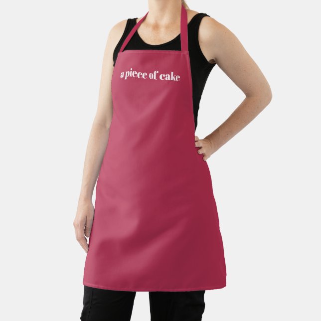 Personalised magenta custom name text minimalist  apron (Insitu)