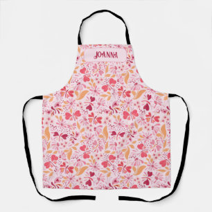 Personalised Magenta Love & Butterflies Apron