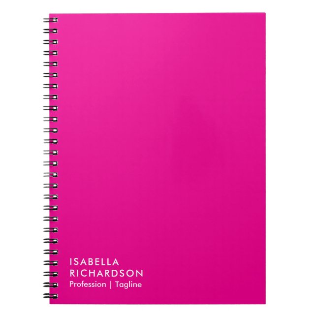 Personalised Magenta Minimalist Notebook (Front)