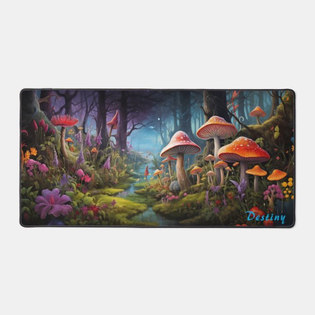 Personalised Magic Mushroom Forest Desk Mat (Front)