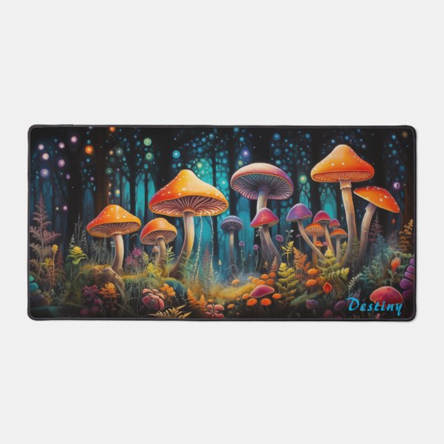 Personalised Magic Mushroom Forest Desk Mat (Front)