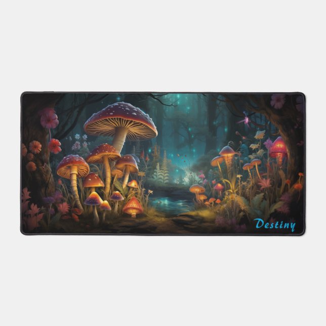 Personalised Magic Mushroom Forest Desk Mat (Front)