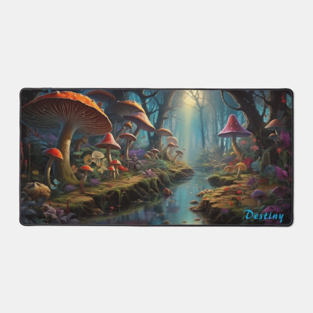 Personalised Magic Mushroom Forest Desk Mat (Front)