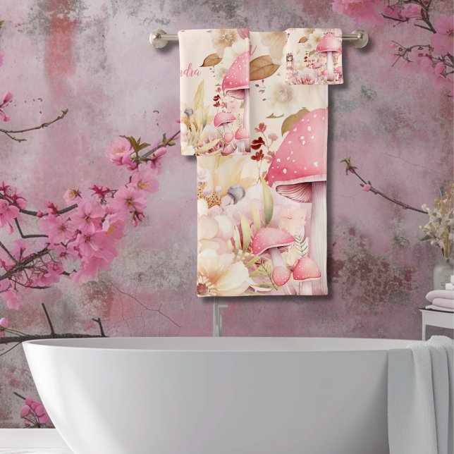 Personalised Magical Fairy Floral Garden Pixie  Bath Towel Set (Creator Uploaded)