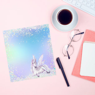 Personalised Magical Glitter Unicorn  Notepad