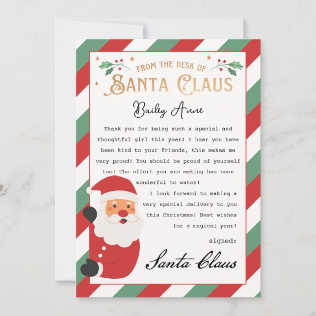 Personalised Magical Letter from Santa Printable Invitation (Front)