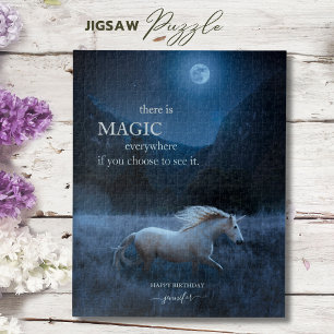 Personalised Magical Moonlight Unicorn Jigsaw Puzzle