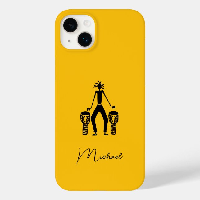 Personalised, Magical Silhouette Drummer Case-Mate iPhone Case (Back)