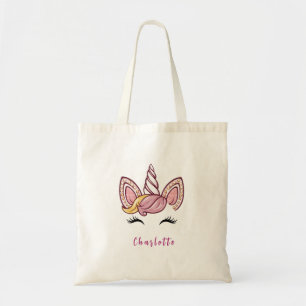 Personalised Magical Tie Dye Unicorn Coquette Bow Tote Bag