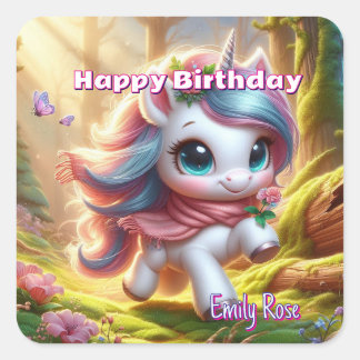 Personalised Magical Unicorn Birthday Stickers