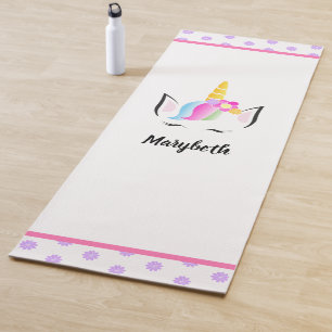 Personalised Magical Unicorn illustration Yoga Mat