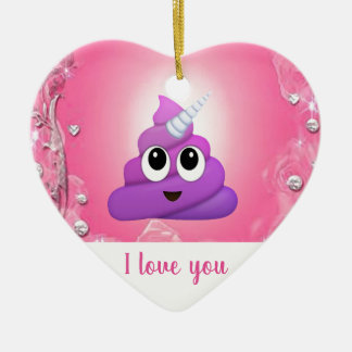 Personalised Magical Unicorn Poop Emoji Ceramic Tree Decoration
