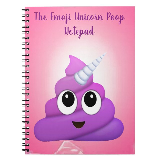 Personalised Magical Unicorn Poop Emoji Spiral Notebook (Front)