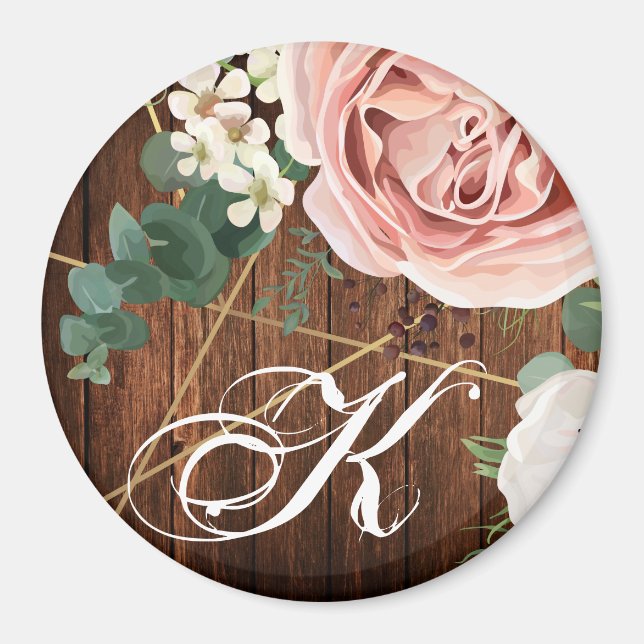 Personalised Magnet Geometric Garden Rose Barn Woo (Front)