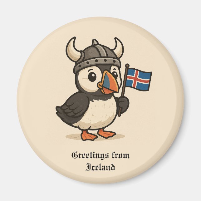 Personalised magnet - Iceland puffin (Front)