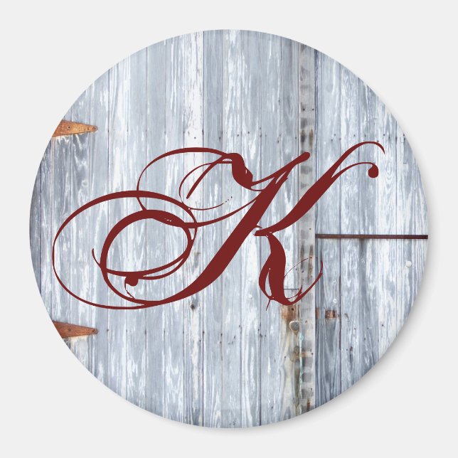 Personalised Magnet White Wash Wood Barn Door Coun (Front)