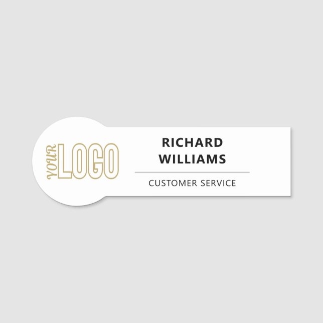 Personalised Magnetic Employee Badges with Company (Front)