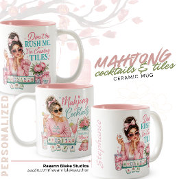 Personalised Mahjong Cocktails & Tiles Ceramic Mug