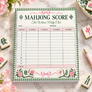 Personalised Mahjong Score Sheet Notepad