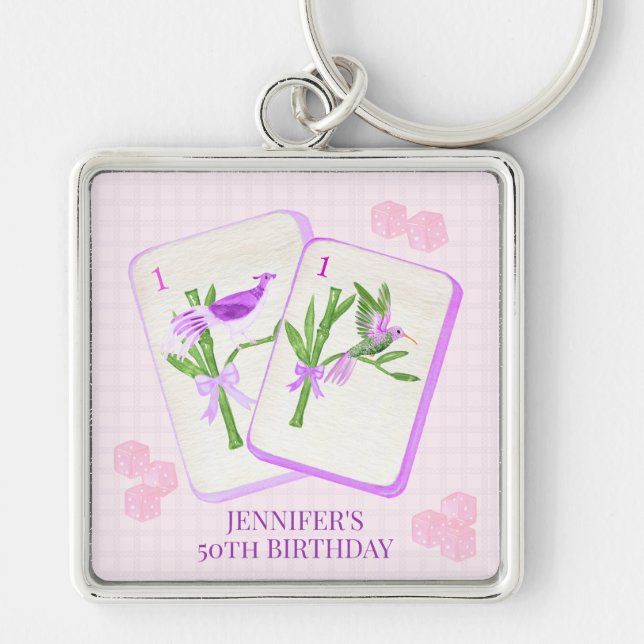 Personalised Mahjong Tile for Mahjong Party Key Ring (Front)