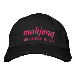 Personalised Mahjong with Mah Girls Embroidered Hat