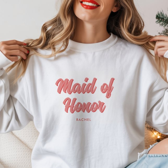 Personalised Maid of Honour Bachelorette Bridal Sweatshirt (Creator Uploaded)