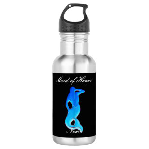 Personalised maid of honour blue mermaid 532 ml water bottle