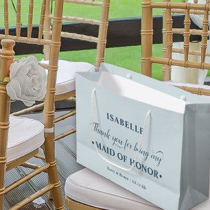 Personalised Maid of Honour Blue Thank You Large Gift Bag