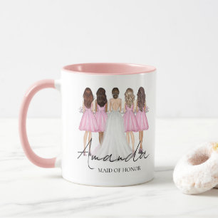 Personalised Maid Of Honour Custom Name Gift Mug