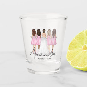 Personalised Maid Of Honour Custom Name Gift Shot Glass