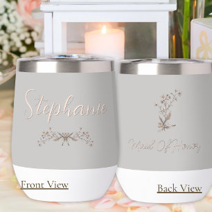 Personalised Maid of Honour Elegant Script Silver