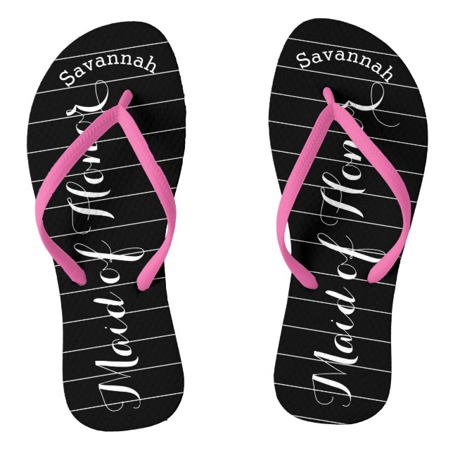 Personalised Maid of Honour PINK or Any Colour Jandals (Footbed)