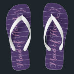 Personalised Maid of Honour Purple or Any Colour Jandals<br><div class="desc">Purple and Lavender Lilac Stripes Pattern - Change to Any Colour by clicking customise. And say anything you want. Make these one of a kind flip flops that have YOUR message on them. Be the talk of the beach! bridesmaids, bachelorette party, seaside tropical coastal shoreline, ocean cruise beach , wedding...</div>