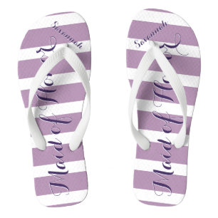 Personalised Maid of Honour Purple or Any Colour Jandals
