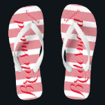 Personalised Maid of Honour Red and Pink Jandals<br><div class="desc">Personalised Red and Pink Stripes Pattern - Change to Any Colour by clicking customise. And say anything you want.  Make these one of a kind flip flops that have YOUR message on them.  Be the talk of the beach!</div>