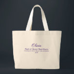 Personalised Maid of Honour Tote Bag<br><div class="desc">Personalised Maid of Honour Tote Bag - Celebrate your Maid of Honour with this stylish and practical personalised tote bag! Perfect for carrying wedding essentials, bachelorette party goodies, or everyday must-haves, this tote is a thoughtful and versatile gift she’ll love. Customise it with her name, a special message, or a...</div>