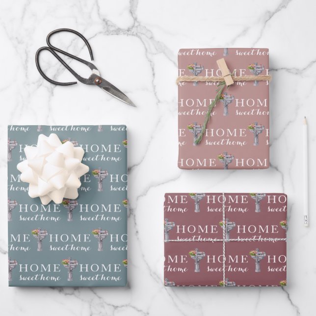 Personalised Mailbox Number Wrapping Paper Sheets  (Front)