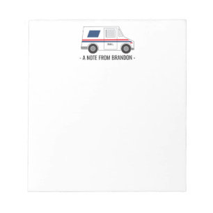 Personalised Mailman Mail Carrier Truck Notepad