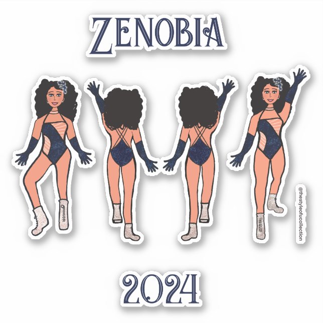 Personalised Majorette / Dancer Stickers Indigo #2 (Front)