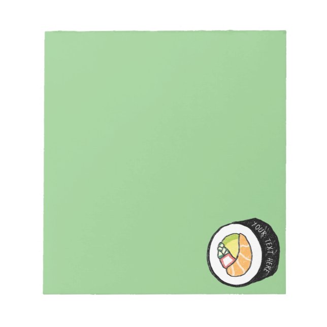 Personalised Maki Sushi | Salmon California Roll Notepad (Front)
