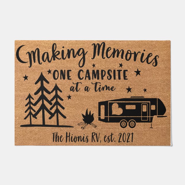 Personalised Making Memories Campsite Doormat (Front)