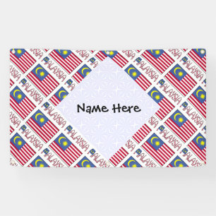 Personalised Malaysia Flag Tiled Banner