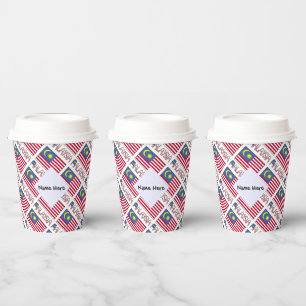 Personalised Malaysia Flag Tiled Paper Cups