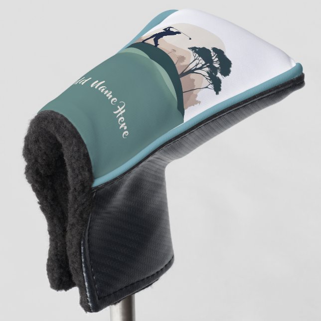 Personalised Male Golfer Design Putter Cover (3/4 Front)