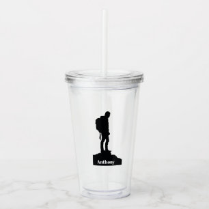 Personalised Male Hiker Acrylic Tumbler