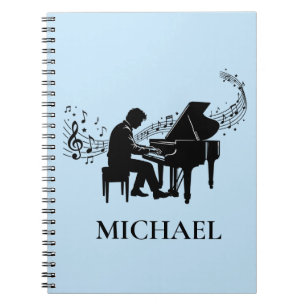 Personalised Male Piano Player - Pianist Music Not Notebook