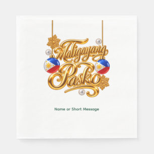 Personalised Maligayang Pasko Filipino Christmas P Napkin