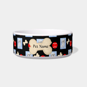 Personalised Malshi Black Pet Bowl