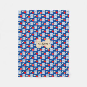 Personalised Malshi Blue Fleece Blanket